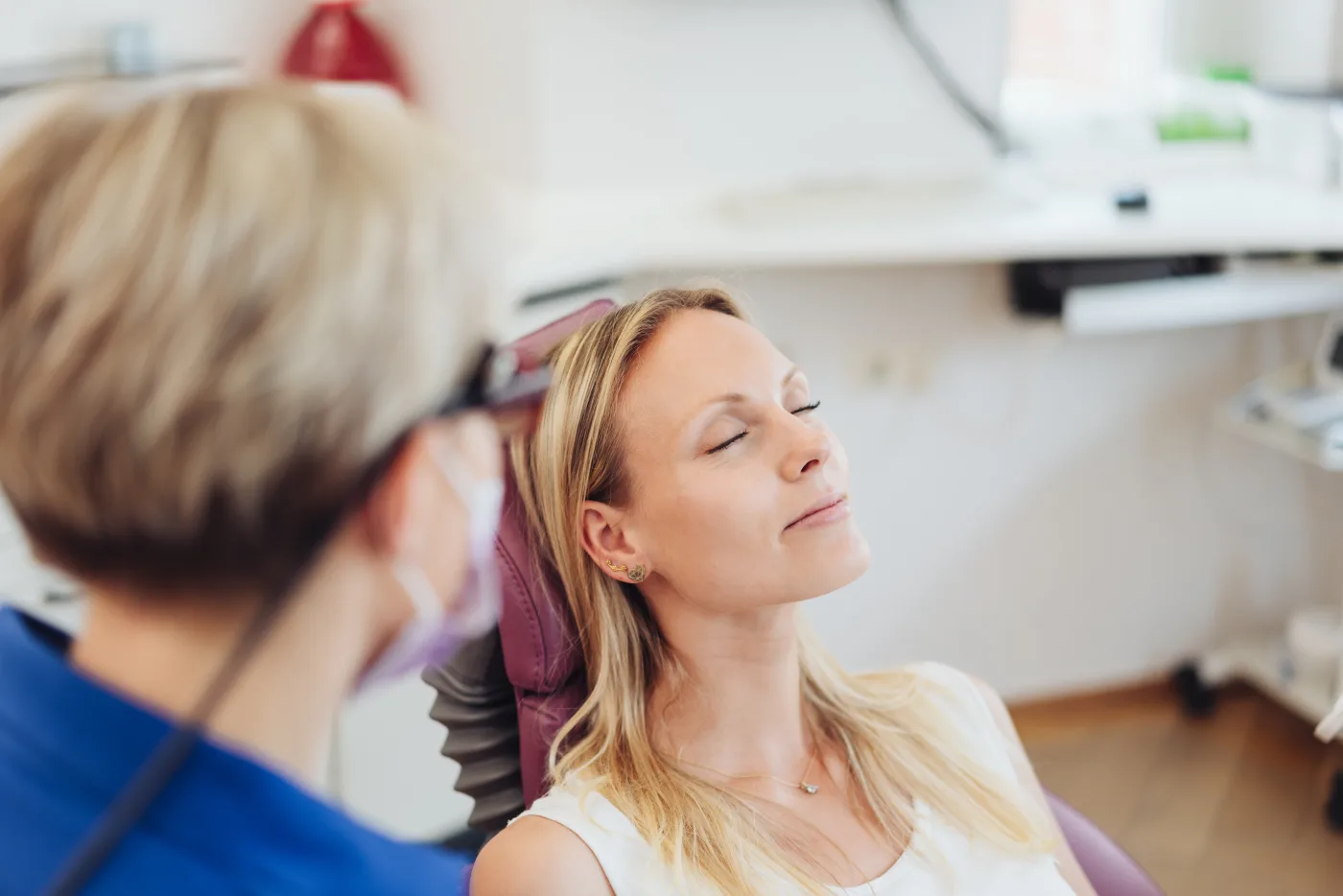 Relaxed patient receiving sedation dentistry care